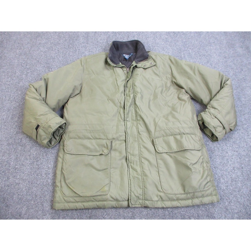 VTG Polo Ralph Lauren Coat Mens Large Green Down Parka 90s Y2K Full Zip Outdoor